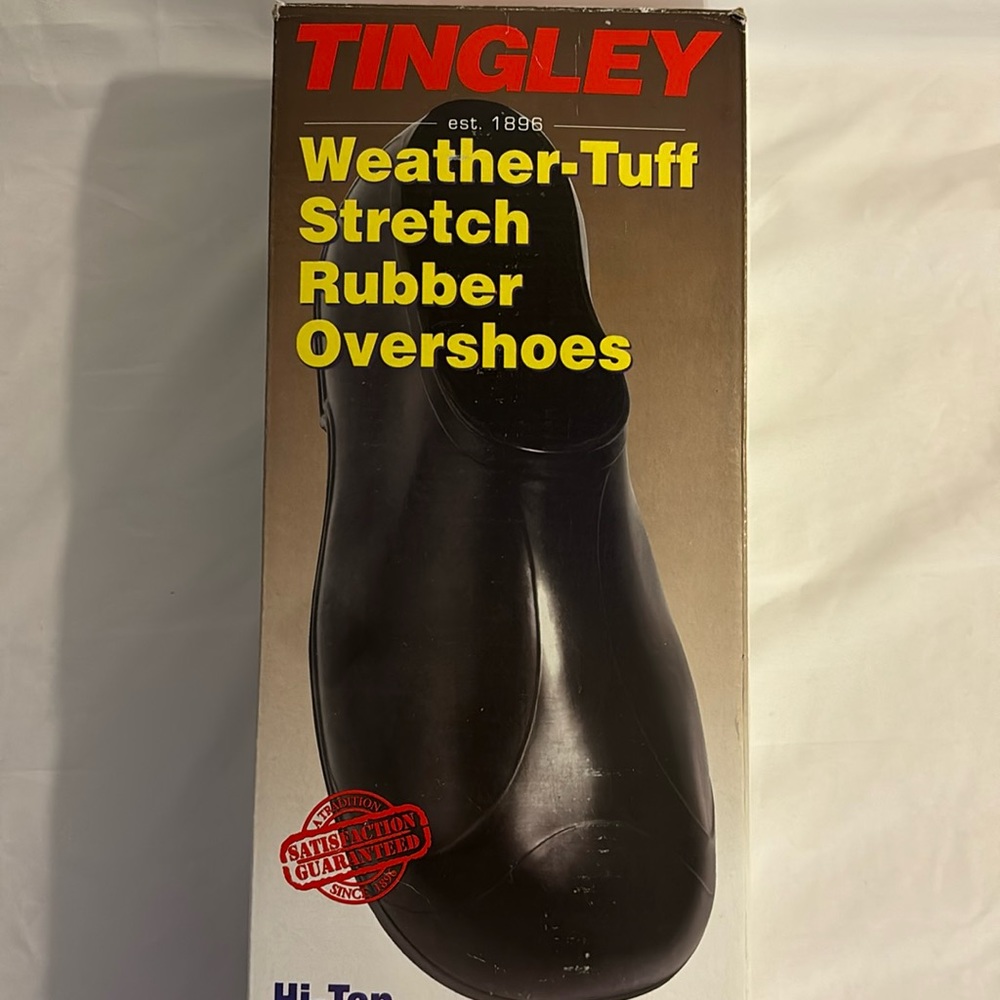Tingley Weather Tuff Waterproof Stretch Rubber Overshoes Black Large 9.5-11 NWT